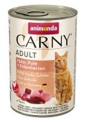 Animonda ANIMONDA Carny Adult kurczak, indyk, kacze serca - mokra karma dla kota - 400g