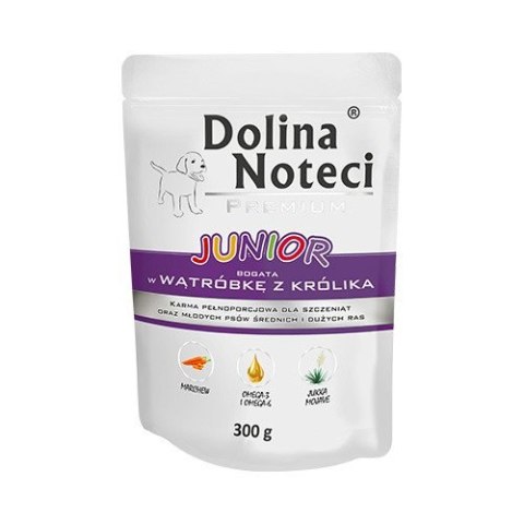 Dolina Noteci Premium JUNIOR bogata w wątróbkę z królika saszetka 300 g