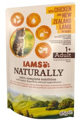 EUKANUBA IAMS Naturally Adult z kurczakiem i jagnięciną nowozelandzką w sosie 85g kot