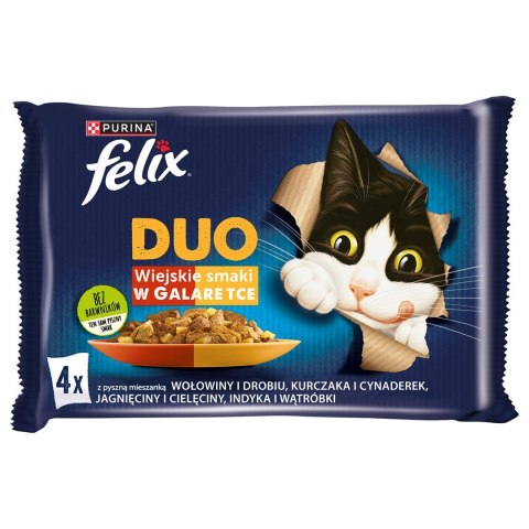 PURINA NESTLE FELIX Fantastic Duo Mięso - mokra karma dla kota - 4x85g