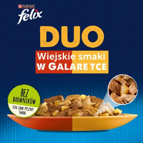 PURINA NESTLE FELIX Fantastic Duo Mięso - mokra karma dla kota - 4x85g PURINA NESTLE FELIX Fantastic Duo Mięso - mokra karma dla kota - 4x85g