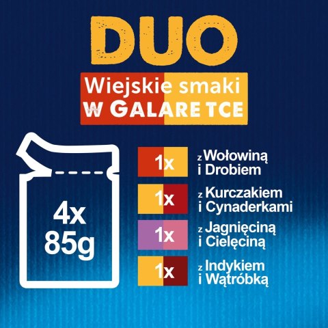 PURINA NESTLE FELIX Fantastic Duo Mięso - mokra karma dla kota - 4x85g PURINA NESTLE FELIX Fantastic Duo Mięso - mokra karma dla kota - 4x85g
