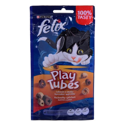 PURINA NESTLE FELIX Play Tubes Kurczak, Wątróbka - przysmak dla kota - 50 g