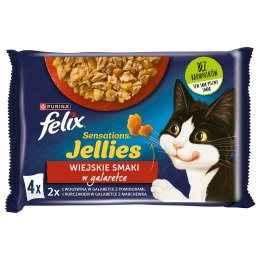 PURINA NESTLE FELIX Sensations wołowina, kurczak - mokra karma dla kota - 4x 85g