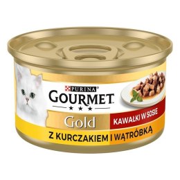 PURINA NESTLE GOURMET GOLD Kurczak i wątróbka w sosie 85g