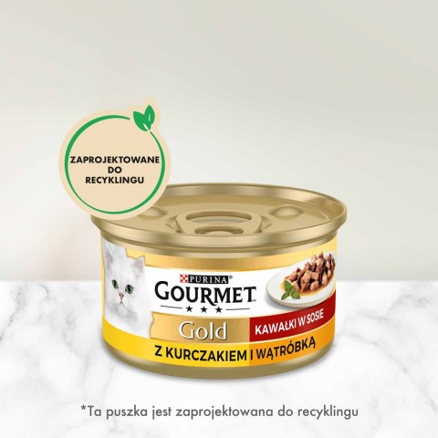 PURINA NESTLE GOURMET GOLD Kurczak i wątróbka w sosie 85g PURINA NESTLE GOURMET GOLD Kurczak i wątróbka w sosie 85g