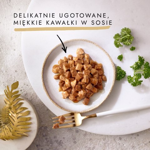 PURINA NESTLE GOURMET GOLD Wołowina z kurczakiem mix kawałków na parze i w sosie - mokra karma dla kota - 85 g PURINA NESTLE GOURMET GOLD Wołowina z kurczakiem mix kawałków na parze i w sosie - mokra karma dla kota - 85 g