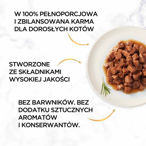 PURINA NESTLE GOURMET GOLD Wołowina z kurczakiem mix kawałków na parze i w sosie - mokra karma dla kota - 85 g PURINA NESTLE GOURMET GOLD Wołowina z kurczakiem mix kawałków na parze i w sosie - mokra karma dla kota - 85 g