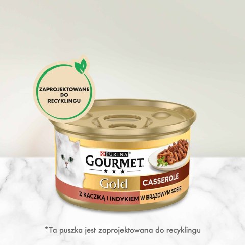 PURINA NESTLE Gourmet Gold mokra karma dla kota z kaczką i indykiem 85g PURINA NESTLE Gourmet Gold mokra karma dla kota z kaczką i indykiem 85g