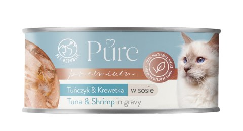 PetRepublic PETrepublic PURE dla kota tuńczyk i krewetka 80 g