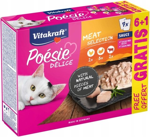 Vitakraft VITAKRAFT Poesie Delice w sosie multipack sauce - mokra karma dla kota - 6+1 x 85g Vitakraft VITAKRAFT Poesie Delice w sosie multipack sauce - mokra karma dla kota - 6+1 x 85g