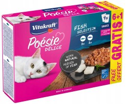 Vitakraft VITAKRAFT Poesie Delice w sosie multipack sauce rybny - mokra karma dla kota - 6+1 x 85g