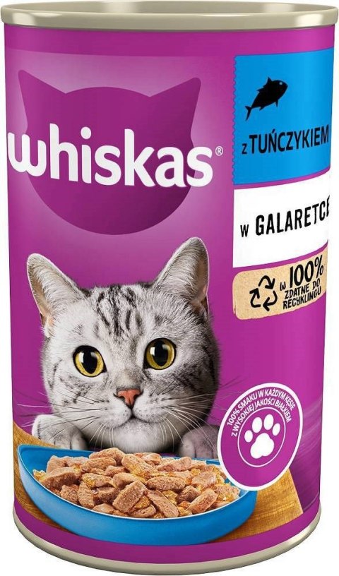 Whiskas WHISKAS Adult z Tuńczykiem w galaretce - mokra karma dla kota - puszka - 400 g