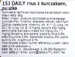 Almo nature ALMO NATURE Daily Menu Mus z kurczakiem - mokra karma dla kota - puszka 85 g