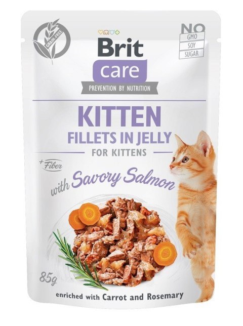 Brit BRIT Care Fillets in Jelly filety z łososiem w galaretce - mokra karma dla kociąt - 85 g