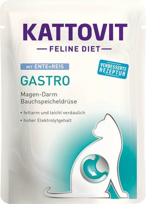 KATTOVIT KATTOVIT GASTRO Kaczka z ryżem 85g dla kota