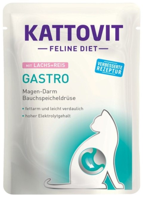 KATTOVIT KATTOVIT GASTRO Łosoś z ryżem 85g dla kota