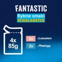 PURINA NESTLE FELIX Fantastic Łosoś w galaretce + Gładzica w galaretce - saszetki dla kota - 4x85g