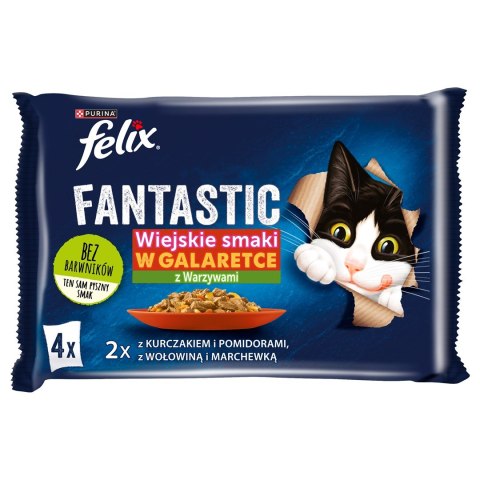 PURINA NESTLE FELIX Fantastic Mięso z warzywami - mokra karma dla kota - 4x85g