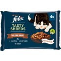 PURINA NESTLE FELIX Tasty Shreds z kaczką i indykiem - mokra karma dla kota - 4x 80g