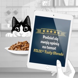 PURINA NESTLE FELIX Tasty Shreds z kaczką i indykiem - mokra karma dla kota - 4x 80g