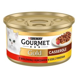 PURINA NESTLE GOURMET GOLD Wołowina z kurczakiem w sosie pomidorowym 85g