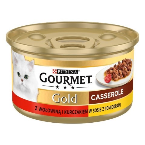 PURINA NESTLE GOURMET GOLD Wołowina z kurczakiem w sosie pomidorowym 85g