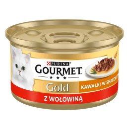 PURINA NESTLE Gourmet Gold Sauce Delight z wołowiną - mokra karma dla kota - puszka - 85 g