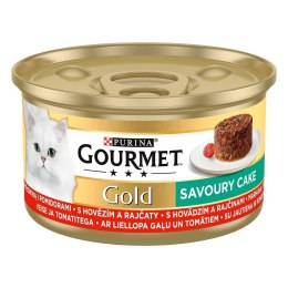 PURINA NESTLE Gourmet Gold Savoury Cake wołowina z pomidorami - mokra karma dla kota - 85 g