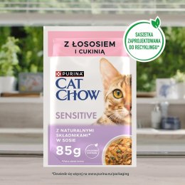 PURINA NESTLE PURINA Cat Chow Sensitive łosoś i cukinia - mokra karma dla kota - 4x85g