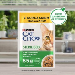 PURINA NESTLE PURINA Cat Chow Sterilised kurczak i bakłażan - mokra karma dla kota - 4x85g