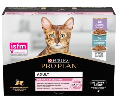 PURINA NESTLE PURINA Pro Plan Delicate Indyk ryba w sosie Multipack - mokra karma dla kota - 10x85 g