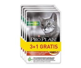 PURINA NESTLE PURINA Pro Plan Sterilised Wołowina - mokra karma dla kota - 85g 3+1 saszetka gratis