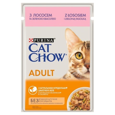 PURINA NESTLE Purina Cat Chow z łososiem i zieloną fasolką w galaretce 85g