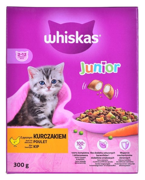 Whiskas WHISKAS Junior z kurczakiem - sucha karma dla kota - 300 g