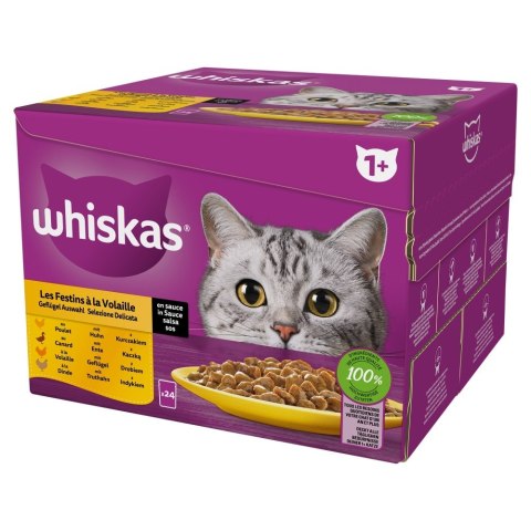 Whiskas WHISKAS Kurczak kaczka drób indyk w sosie 24x85g