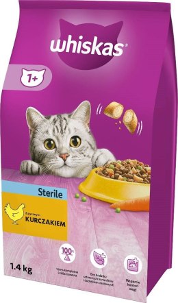 Whiskas WHISKAS Sterile z kurczakiem - sucha karma dla kotów - 1,4 kg