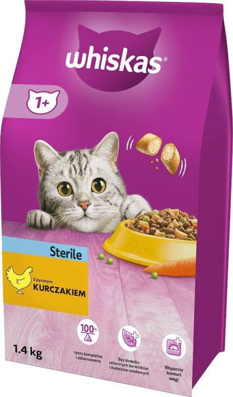 Whiskas WHISKAS Sterile z kurczakiem - sucha karma dla kotów - 1,4 kg