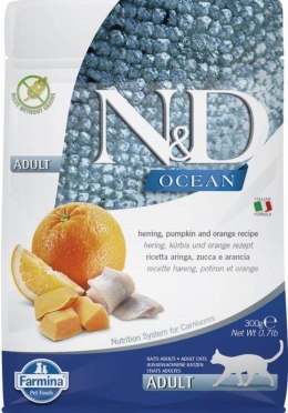 Farmina FARMINA N&D Ocean Cat Herring, Pumpkin and Orange Adult - sucha karma dla kota - 300 g