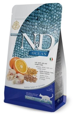 Farmina FARMINA N&D Ocean Cod, Spelt, Oats & Orange Adult - sucha karma dla kota - 1,5kg