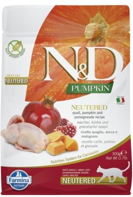 Farmina FARMINA N&D Pumpkin Cat Quail and Pomegranate Neutered Adult - sucha karma dla kota - 300 g