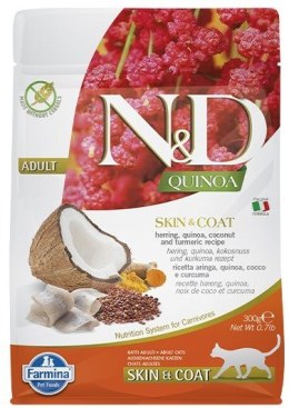 Farmina FARMINA N&D Quinoa Skin&Coat Cat Herring and Coconut Adult - sucha karma dla kota - 300 g