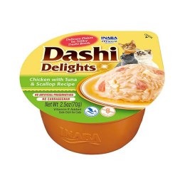 INABA INABA DASHI DELIGHTS Kurczak Tuńczyk & Przegrzebki 70g bulion dla kota