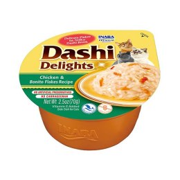 INABA INABA DASHI DELIGHTS Kurczak z Płatkami Boni 70g bulion dla kota