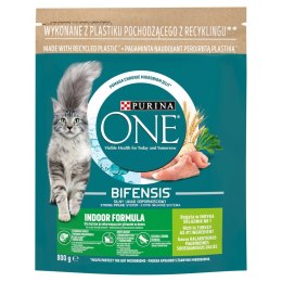 PURINA NESTLE PURINA One Bifensis Adult Indoor Bogata w Indyka i Pełne Ziarna - sucha karma dla kota - 800 g