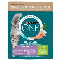 PURINA NESTLE PURINA One Bifensis Adult Sensitive Bogata w Indyka i Ryż - sucha karma dla kota - 800 g