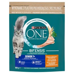 PURINA NESTLE PURINA One Bifensis Senior 7+ Bogata w Kurczaka i Pełne Ziarna - sucha karma dla kota - 800 g