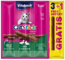 Vitakraft VITAKRAFT CAT STICK MINI królik/kaczka 3+1 szt