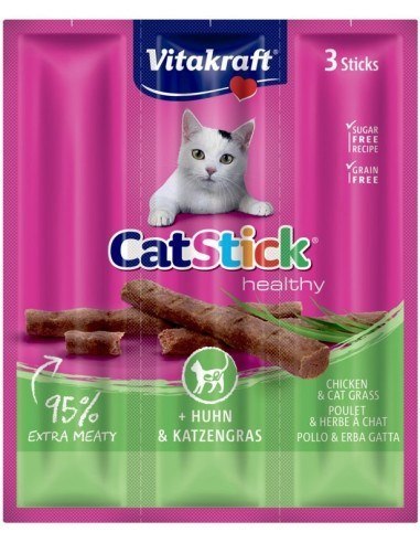 Vitakraft VITAKRAFT CAT STICK MINI kurczak/trawa dla kota 3szt