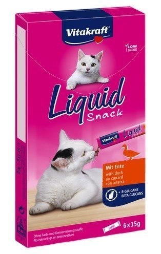 Vitakraft VITAKRAFT Cat Liquid Snack - przysmak dla kota w płynie: kaczka, betaglukan 6 szt.